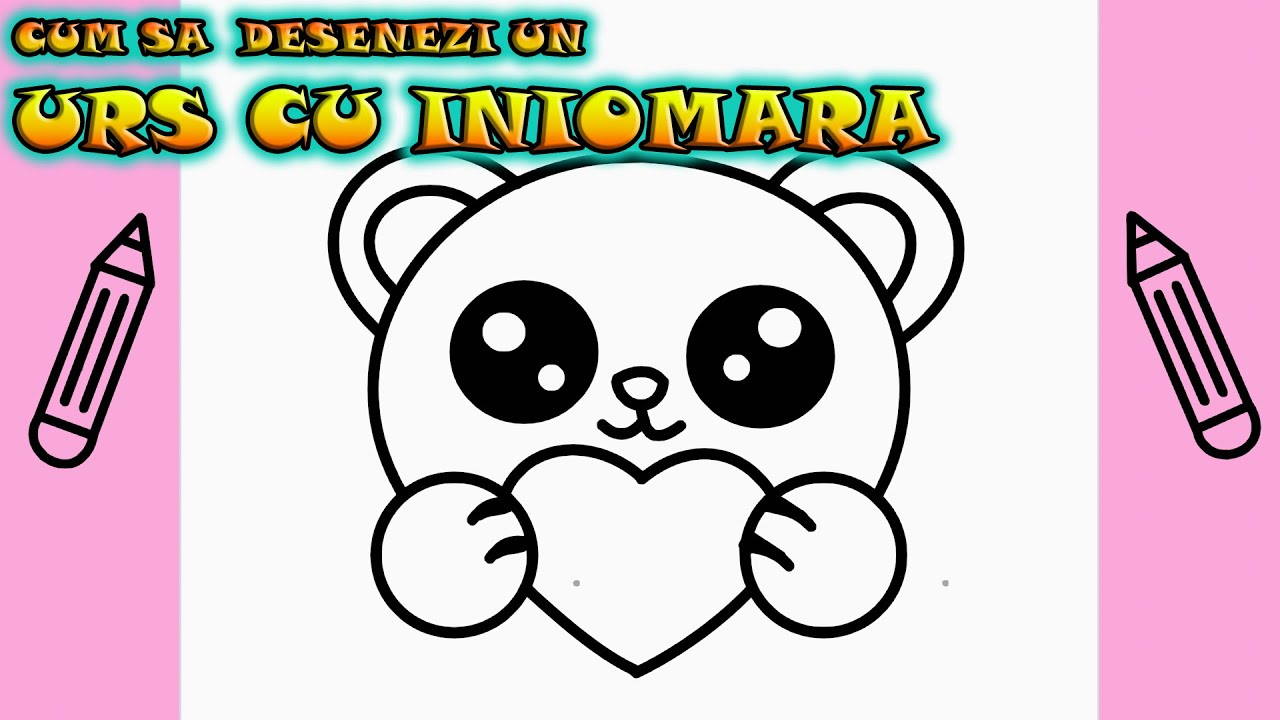 Cum Sa Desenezi UN URS CU INIMIOARA | Deseneaza Singur | Invata Usor sa ...
