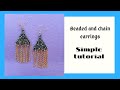 Fashion DIY! Jewelry Making Idea - Beaded earrings chains simple tutorial for beginners.