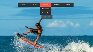 Navigation bar with dropdown menu animation