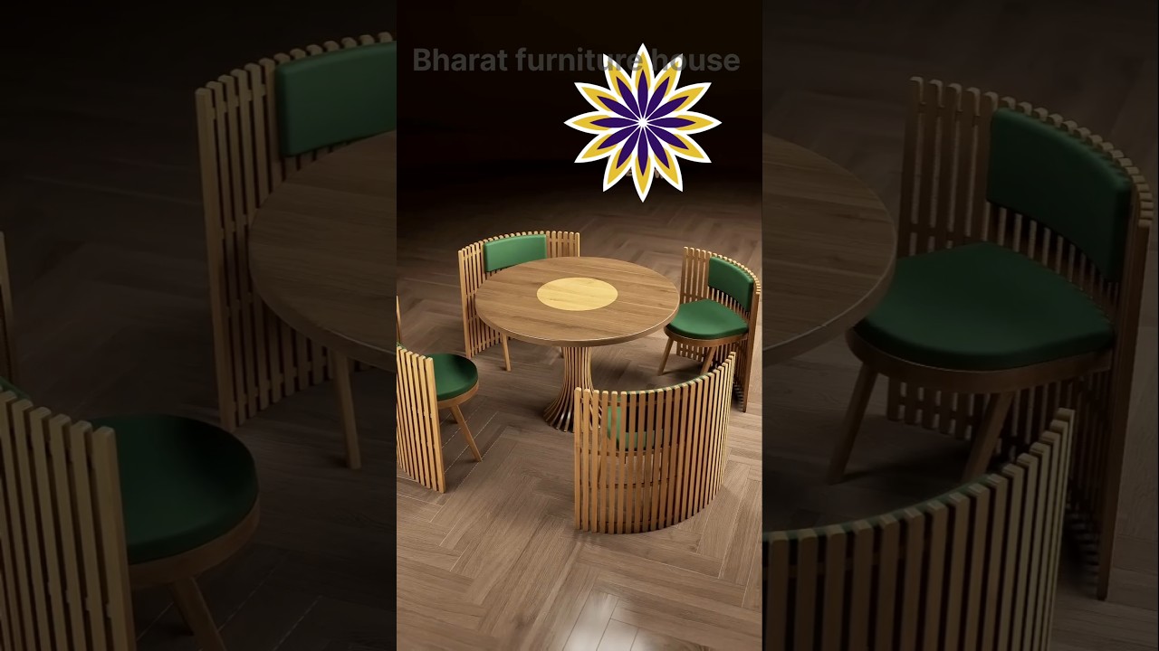 Round Table with Hidden Curved Chairs – Smart Space Saving Design