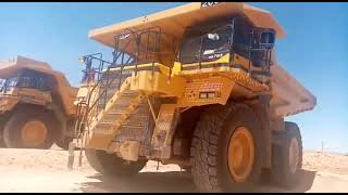 KOMATSU HD785 DUMP TRUCK ( truck driver ) how to check up,  how to drive, mine truck operations