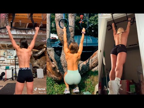 Girl Pull Up Challenge TikTok Compilation - No Bra Workout #girlpower