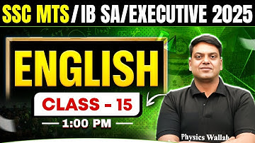 IB SA/Executive English Class 2025 | English Most Expected Questions | SSC MTS English By Vivek Sir