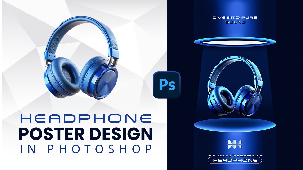 Headphone Poster Design in Photoshop | Amazing Ad Banner Quick Tutorial ...