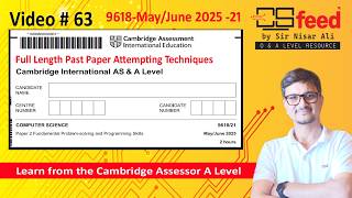 9618 May/June 2025 group 21 - Paper 2 - Part1