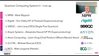 Quantum Computing Systems II Full Webinar - QED-C Quantum Marketplace Wealth