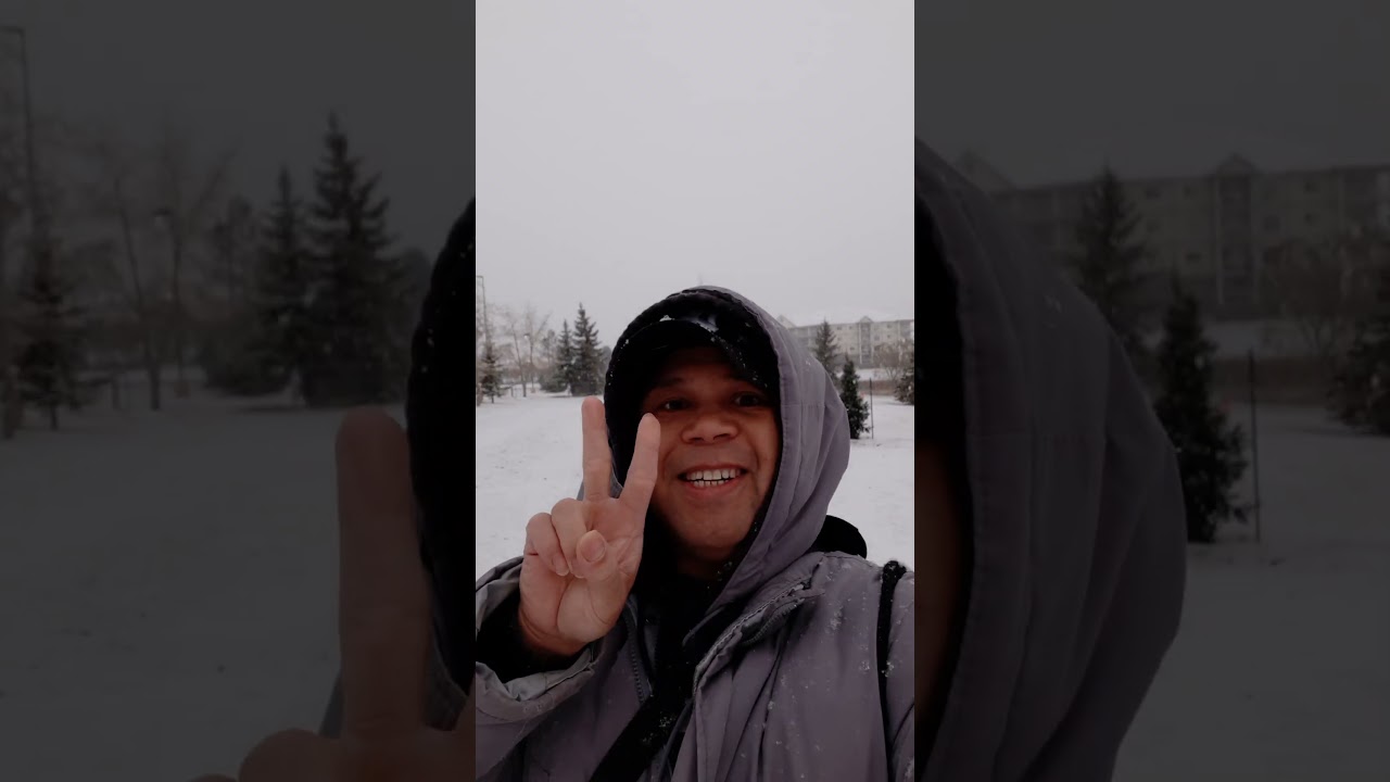 First Snow Touchdown Edmonton Alberta Canada Bisayang Dako