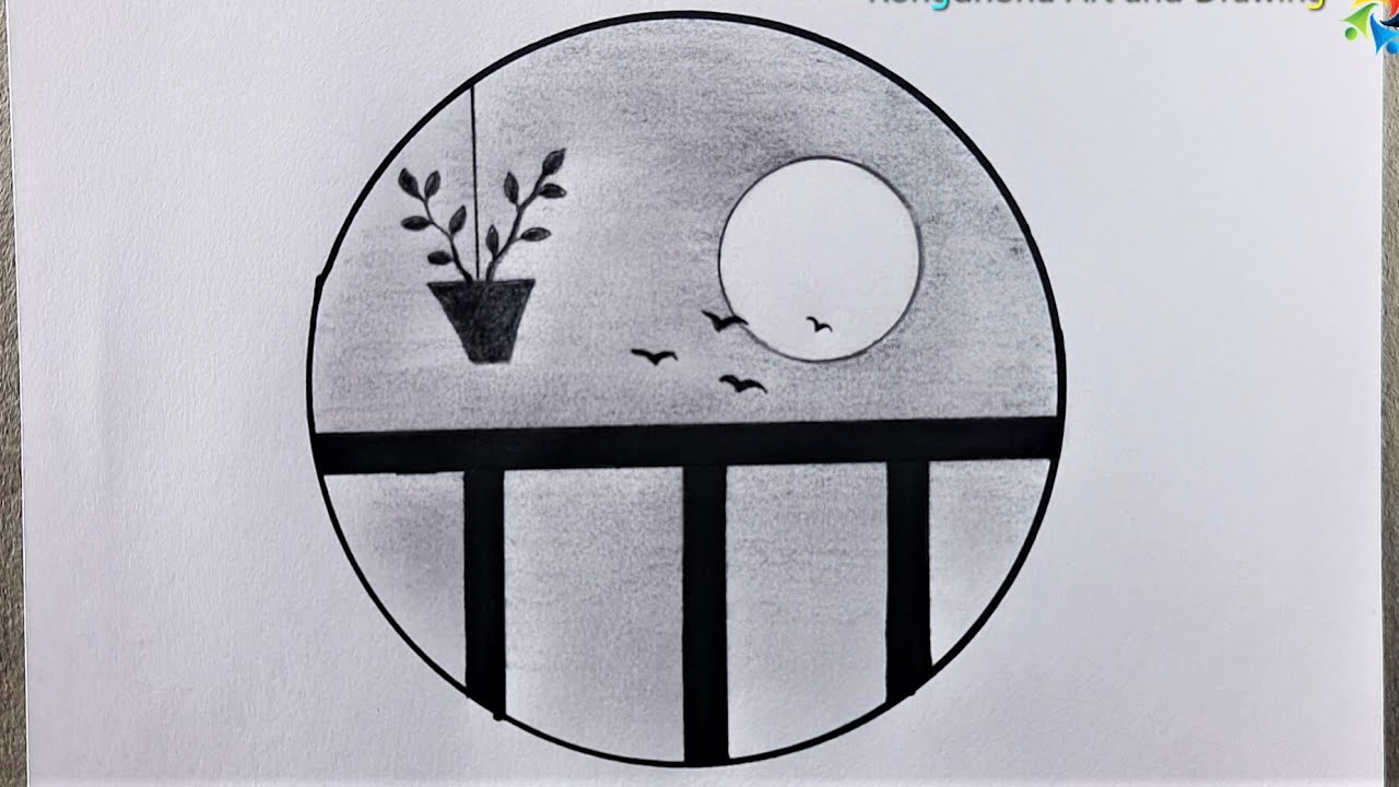 Circle drawing😍 panda drawings😊easy circle drawing😀 easy circle  scenery❤: panda drawing in circle⭕ - YouTube