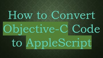 How to Convert Objective-C Code to AppleScript