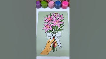 Relaxing Lily Flower 🩷✨ ASMR Sand Art Painting | Satisfying Video #shorts