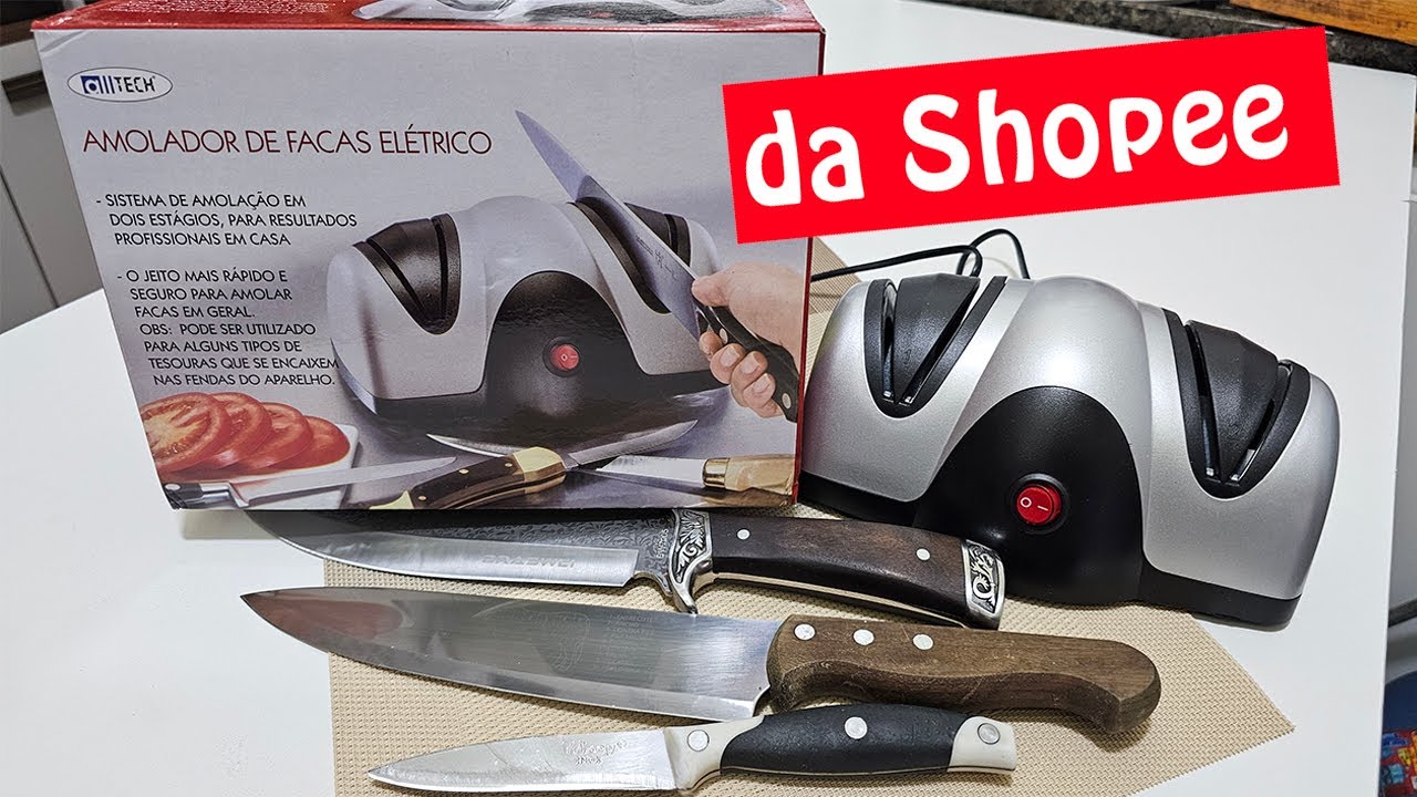 TESTEI O Afiador de Faca Elétrico da Shopee E Descobri O SEGREDO PARA NÃO SE ARREPENDER!
