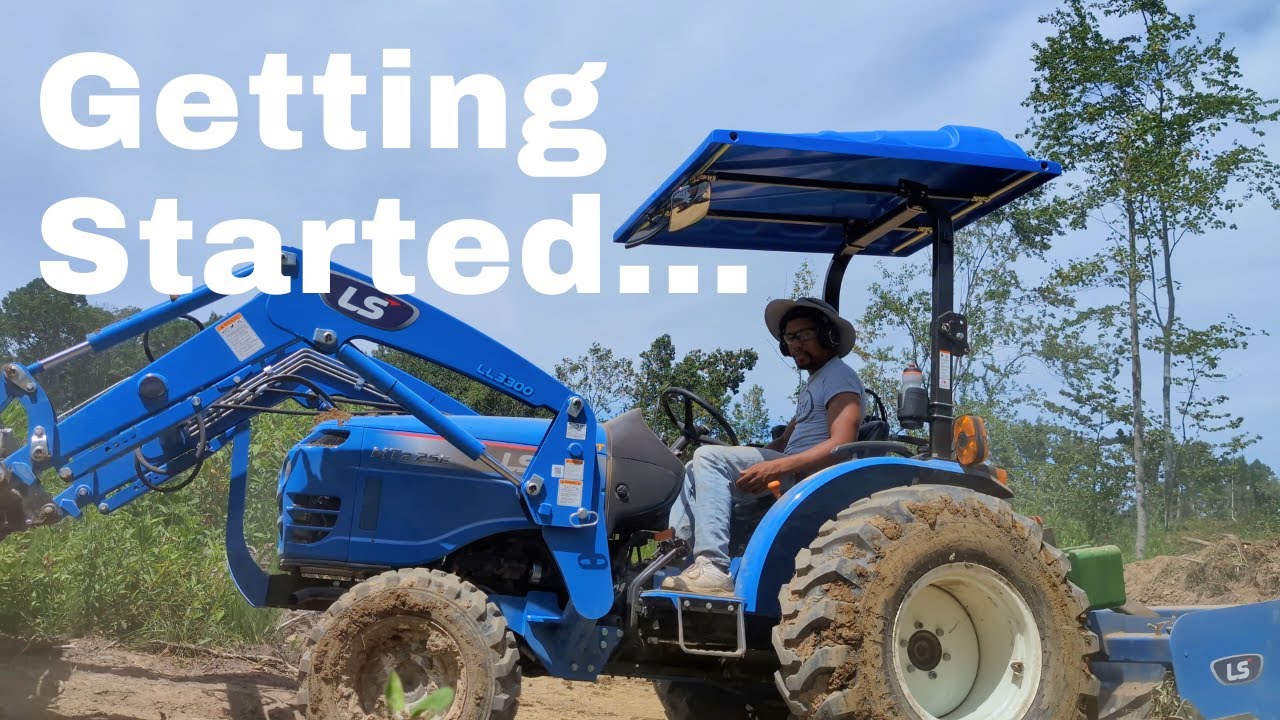 Digging a One Acre Pond with a Small Tractor Ep 1 - YouTube