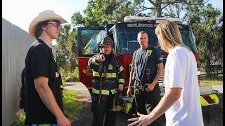 Explosion Prank On Firefighters!