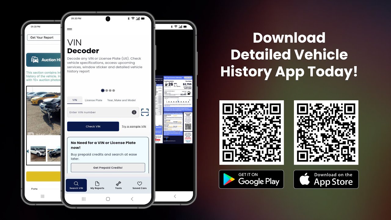 How to Get Car History Report & Window Stickers by VIN Decoder App ...