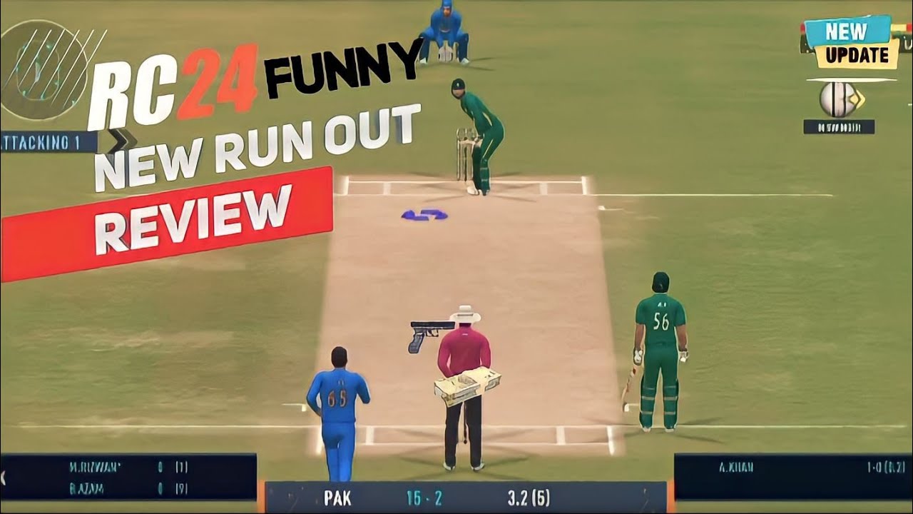 New Funny Moments Run Out In Real cricket 24 || Funny Run Out In Real ...