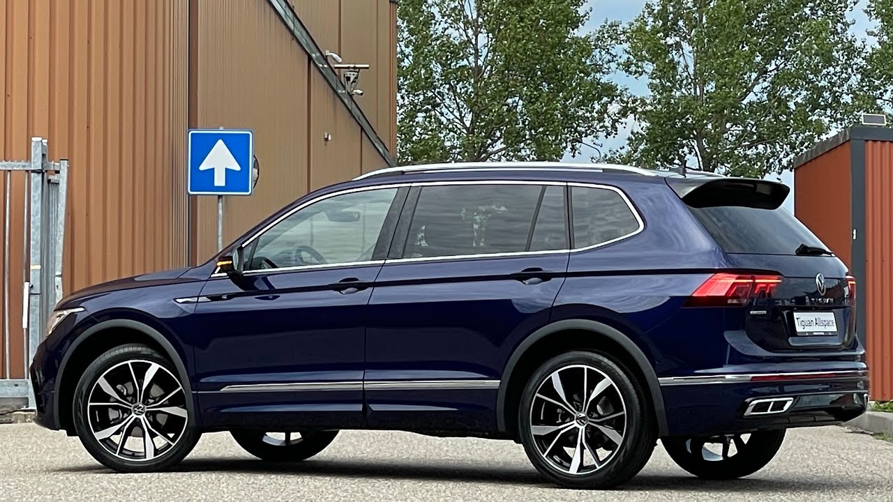 Volkswagen NEW Tiguan Allspace Rline 2022 in 4K Atlantic Blue 20 inch