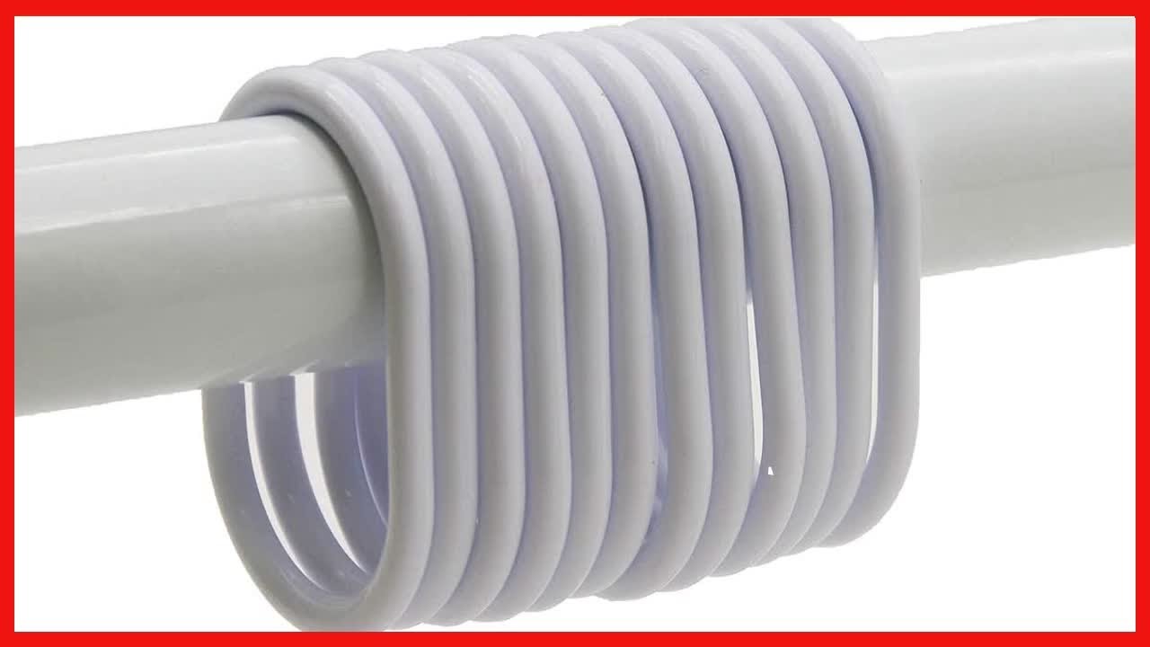 Shower Curtain Rings Plastic Hooks Solid and Clear Color Set of 12 Solid White