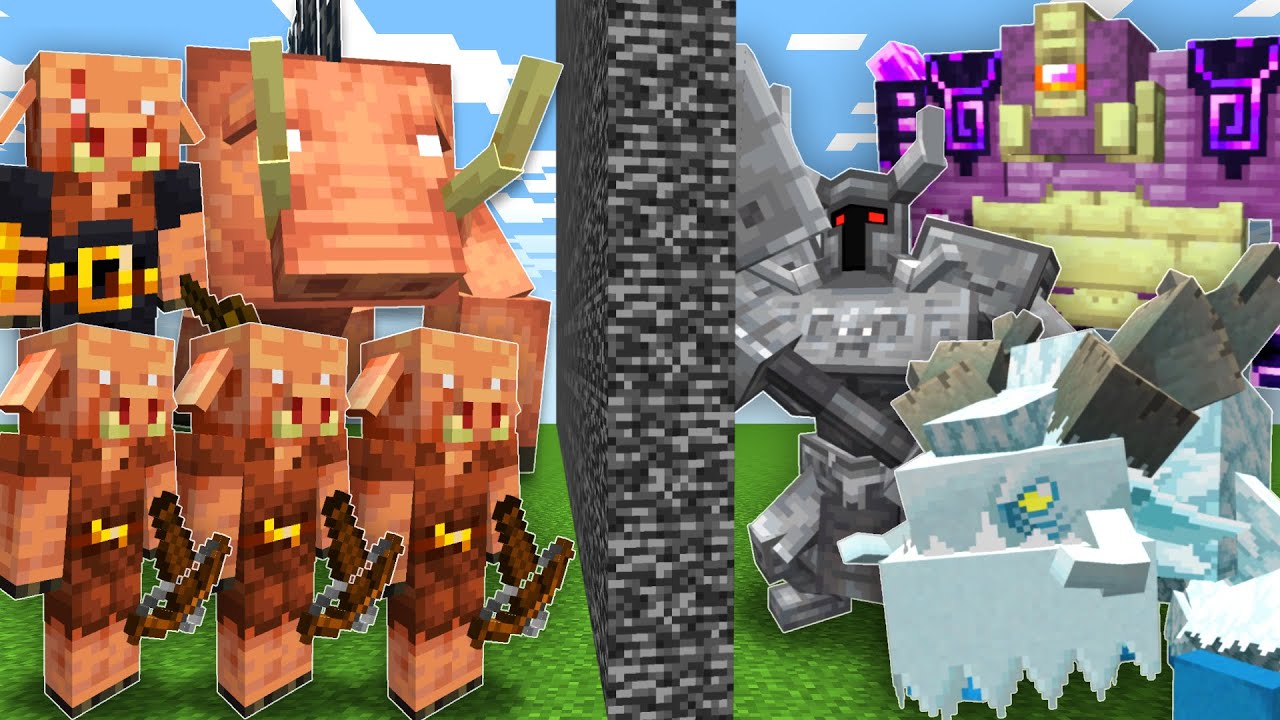 Piglin Army vs OP Bosses (Minecraft Mob Battle)