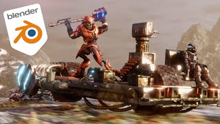 Pwnisher Endless Engines 3D Challenge Breakdown | Halo In Blender