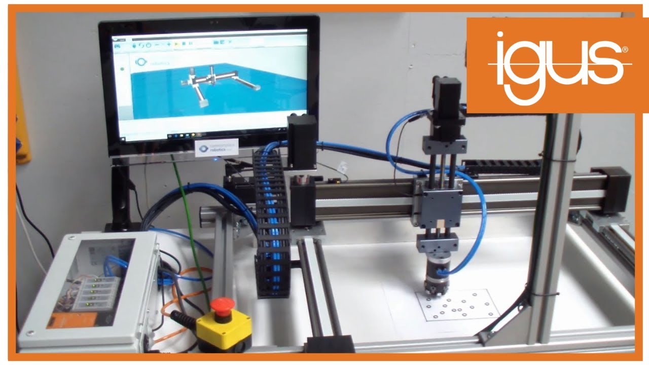 Robô linear com as guias lineares drylin da igus®