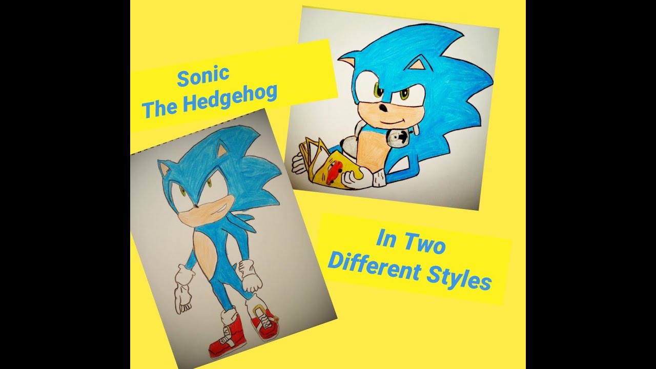 Draw Sonic The Hedgehog in two different styles with Shanzhey - YouTube