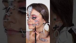 Sewn doll halloween makeup tutorial #dollmakeup #halloweenmakeup