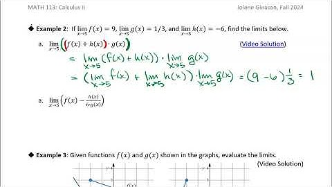 2.3 Techniques for Computing Limits: Example 2