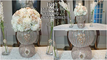 DIY ROSE GOLD GLAM WEDDING CENTERPIECE FT. TOTALLY DAZZLED BLING NEW GEMS