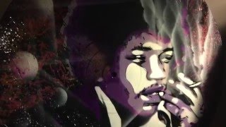 Jimi Hendrix Disc Spray Paint Art By VinylMusic76