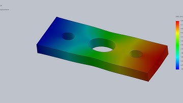 Static analysis of plate with 3 holes Displacement contour animation