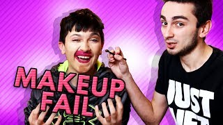 Brother vs Sister MAKEUP Challenge! (Half and Half Makeup Challenge)