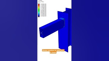 Stress countors in #weld joint in beam with #abaqus #engineering