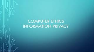 Details SEM1 INFORMATION PRIVACY (COMPUTER ETHICS) Guide