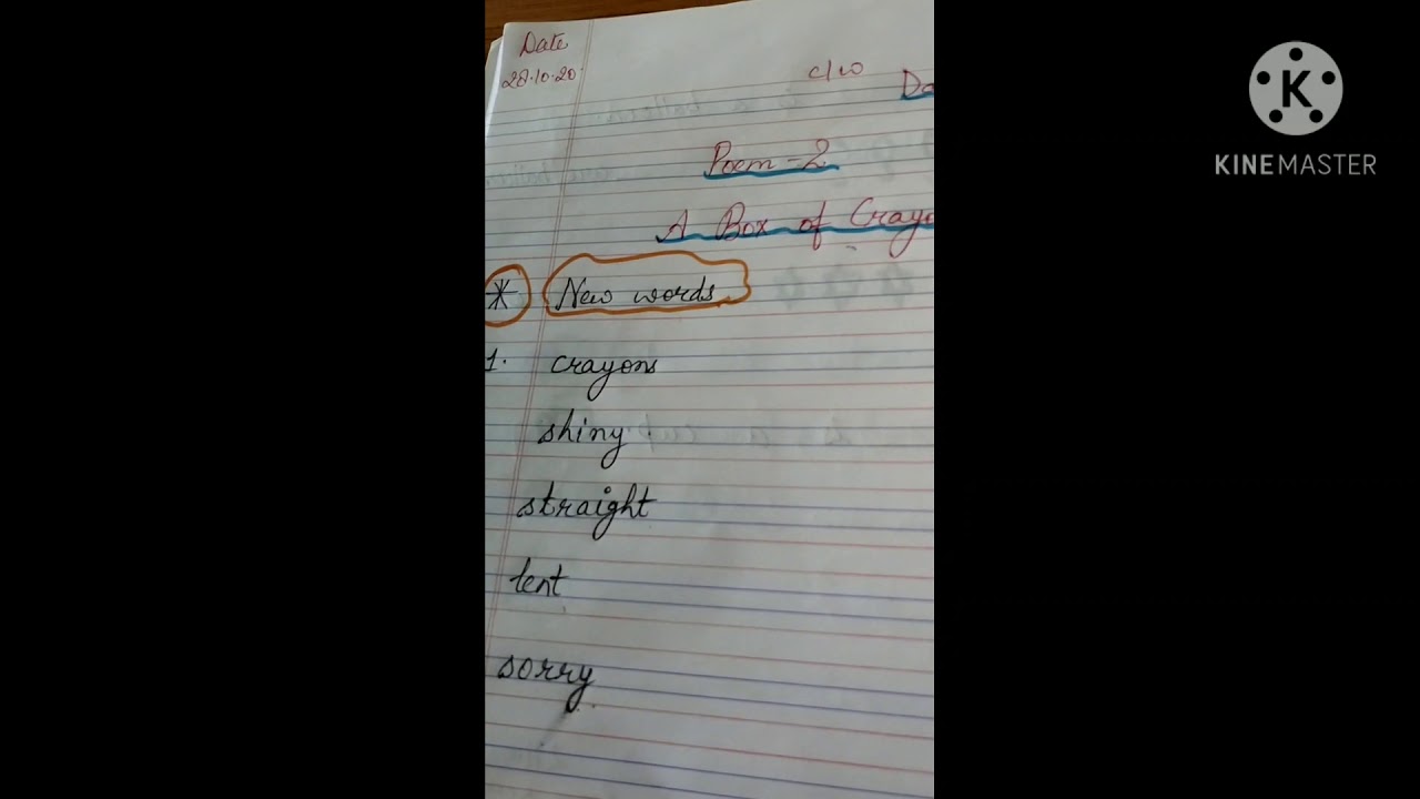 POEM/ A BOX OF CRAYONS/ WORD MEANING AND NEW WORDS YouTube