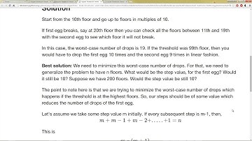 172 Egg Drop   Interview Problem   SOLUTION