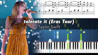 Taylor Swift - tolerate it (Live at the Eras Tour) - Accurate Piano Tutorial with Sheet Music Resimi