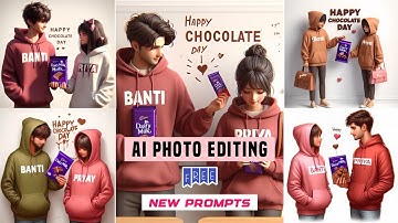 How To Create Happy Chocolate Day Couples Name Photo Editing | Valentine