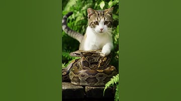 Cat Trapped by Python Saved with 528Hz Healing Frequency 🐍✨ | Abundance Rescue #shorts #cat