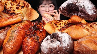 ASMR 바게트 종류만 9가지🥖쇼콜라 고르곤졸라 마늘바게트 잠봉치즈 찹쌀 무화과크림치즈 청양명란 할라피뇨치즈 바게트 먹방 Baguette MUKBANG