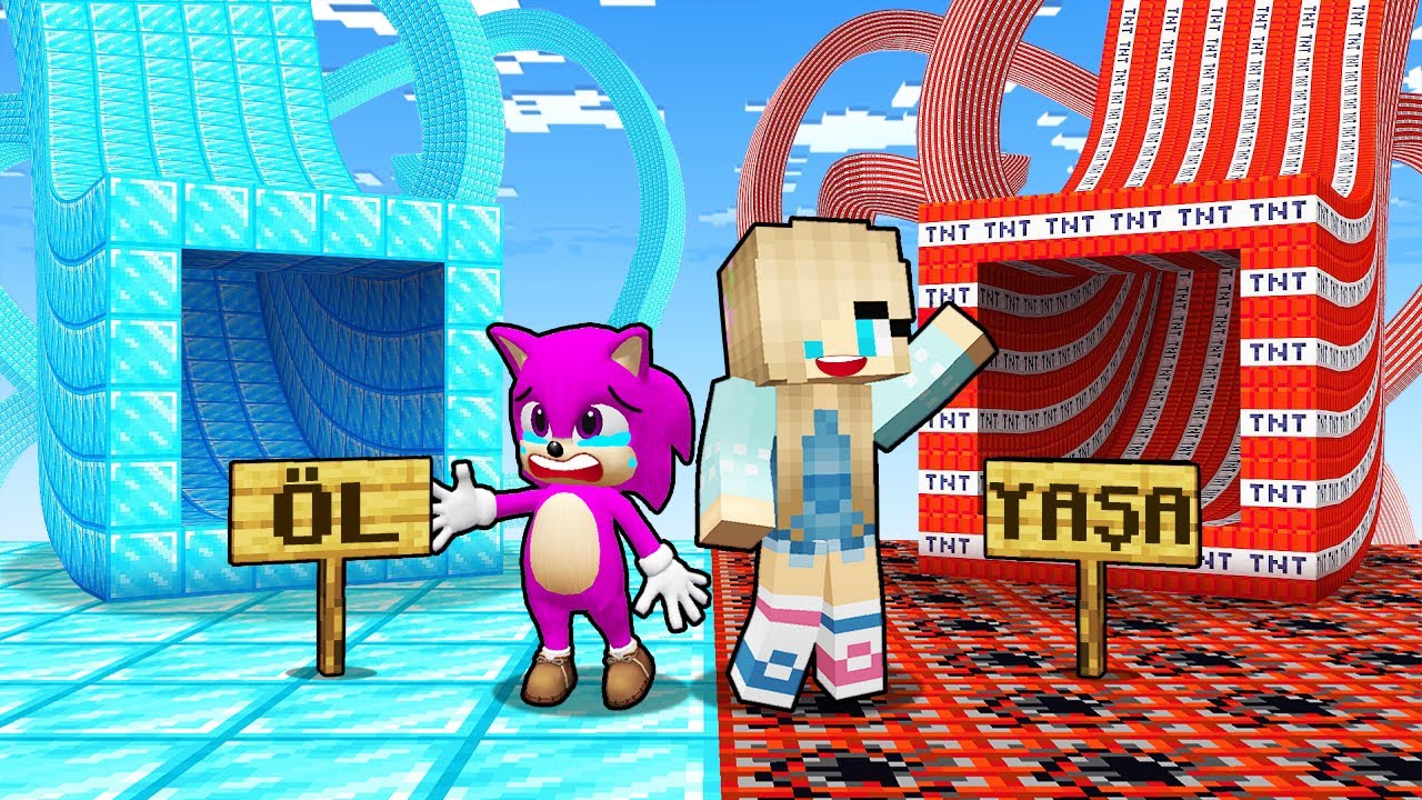 YANLIŞ TEHLİKELİ TÜNELİ SEÇERSEN ÖLÜRSÜN! 😱 Minecraft