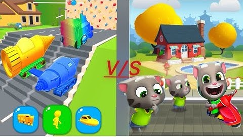 Shape shifting V/S Talking Tom gold run race  andriodHD running play iOS  run fast race#games