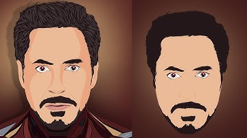 How to Draw a Hair and Beard & Eye - Vector art Tutorial | Part - 2