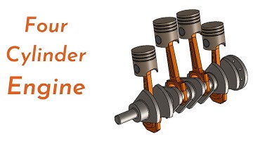 Solid work Tutorial __#12 || Four Cylinder Engine || Assembly and motion study |