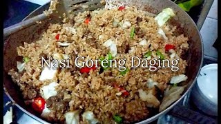 Nasi goreng daging lada hitam simple,fried rice black  pepper meat.