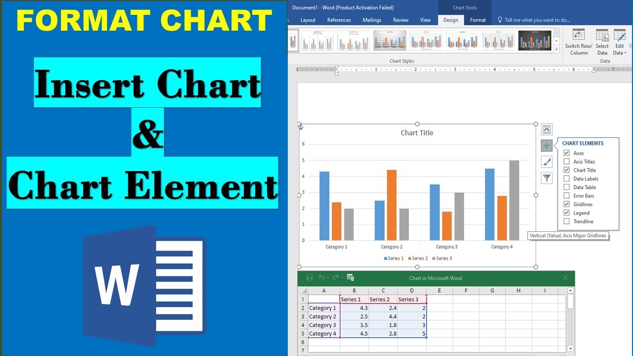 Insert Chart & Formatting in Microsoft Office Word |Insert Chart and format Chart (Urdu/Hindi