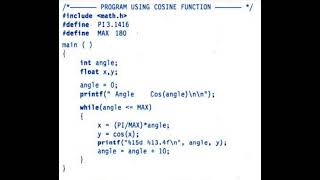 148) c program using cosine function