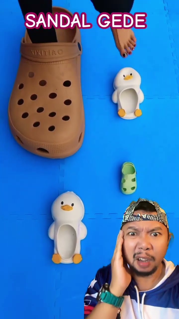 SANDALNYA BERUBAH JADI BESAR!!!?? #crocs #shoes #cute #funny #trending