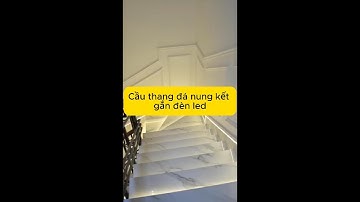 Cầu thang đá nung kết gắn đèn LED – Đẳng cấp sang trọng cho không gian hiện đại