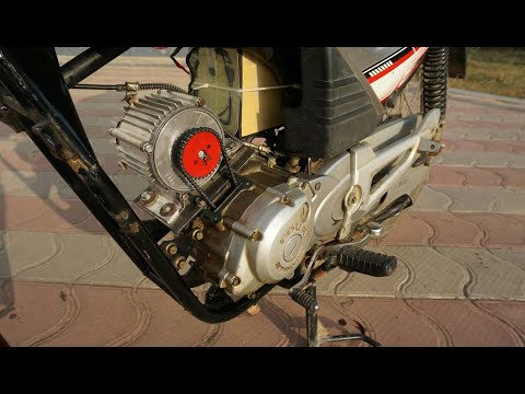 How Easy to convert a old petrol bike to electric Bike 50 km/h Using 750W Brushless Motor....