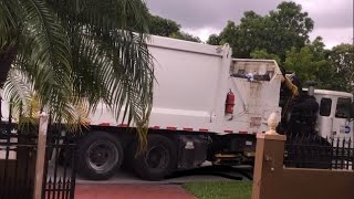 Old video of Hybrid Autocar Acx Heil DuraPack 7000 Garbage Truck in Miami Dade County 